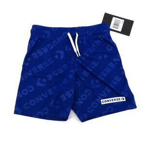 Converse Boys Blue Logo Print Athletic Shorts Size 4 Elastic Waistband NWT $24